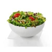 A bowl of chick fil a's side salad with white background