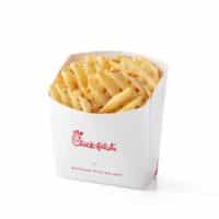 Waffle Potato Fries in a white color paper bucket